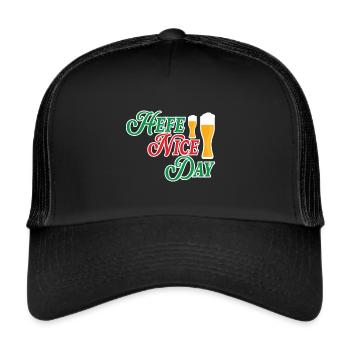 Hefe Nice Day Alkohol Brauer Bierbrauen Bier - Trucker Cap - Schwarz/Schwarz - Vorne