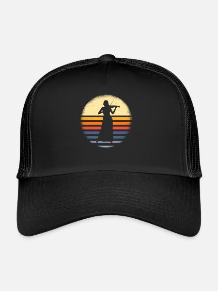 Violon Musicien - Casquette trucker  - noir/noir - Devant