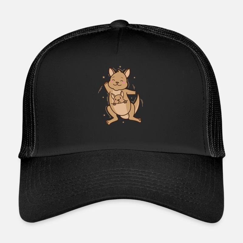 Kangourou est heureux avec bébé dans le sac Casquette trucker 