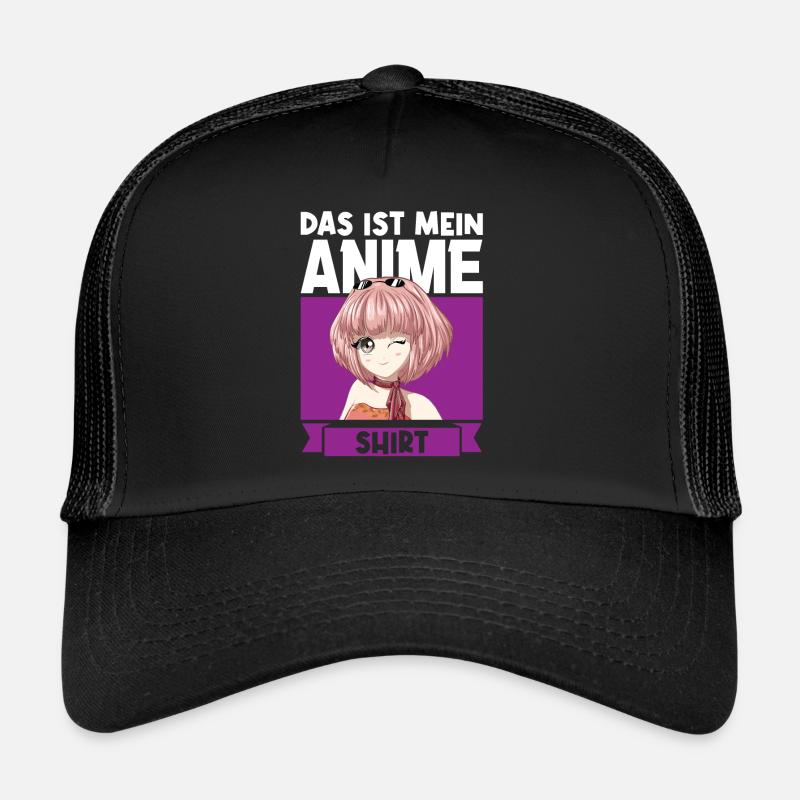 Anime Merch Anime Merch Geschenk - Trucker Cap - Schwarz/Schwarz