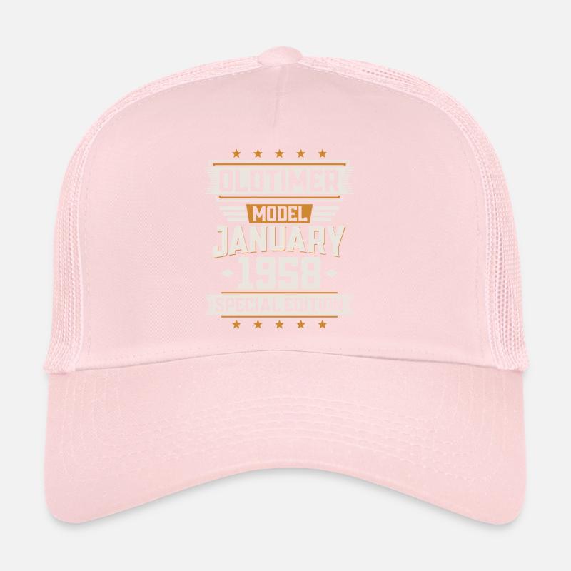 Janvier Année 1958 Année de construction Oldtimer Anniversaire Casquette trucker 