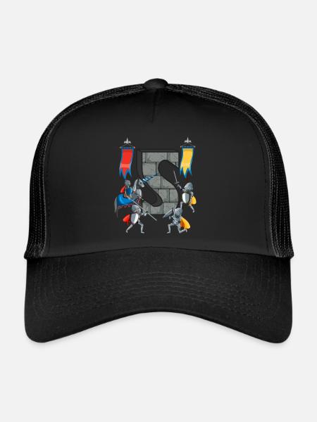 Chevaliers médiévaux Histoire médiévale - Casquette trucker  - noir/noir - Devant