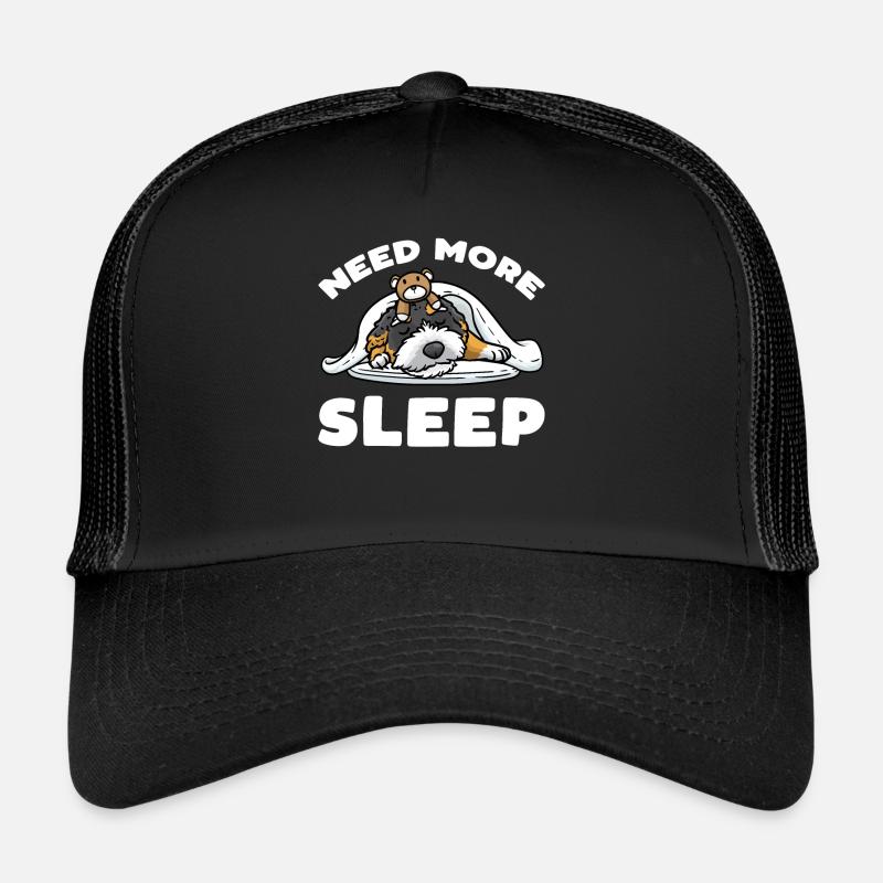 Bernedoodle Hund Mit Kuscheltier Schlafen Trucker Cap