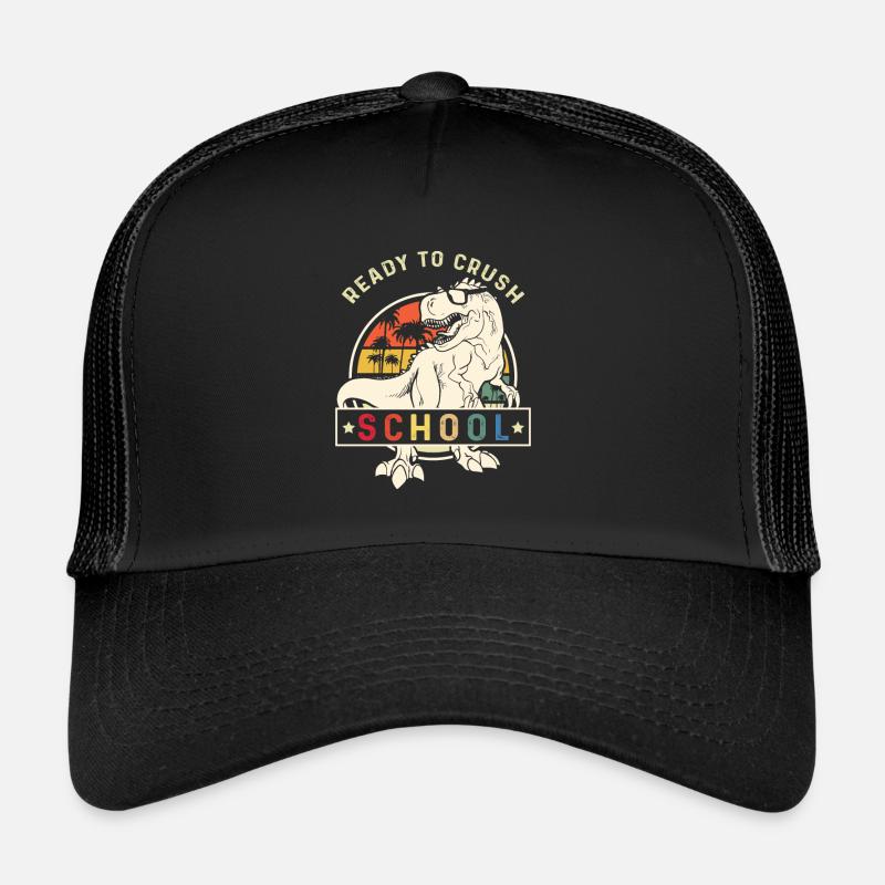 Ready To Crush School Dinosaur - Trucker Cap - Schwarz/Schwarz