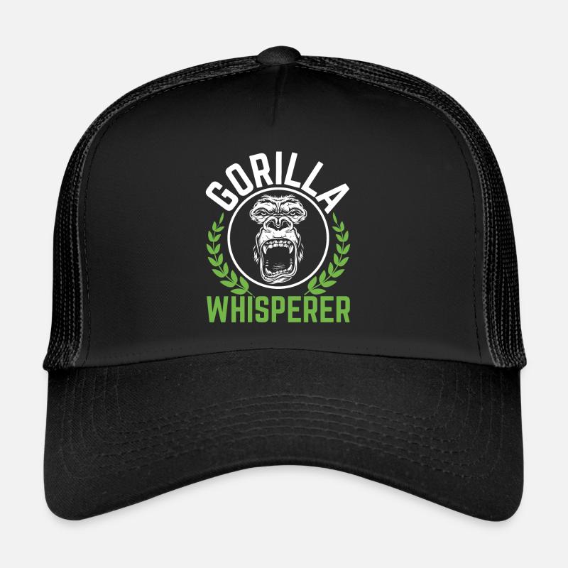 Gorilla Whisperer Ape Lover Monkey Zookeeper - Trucker Cap - Schwarz/Schwarz