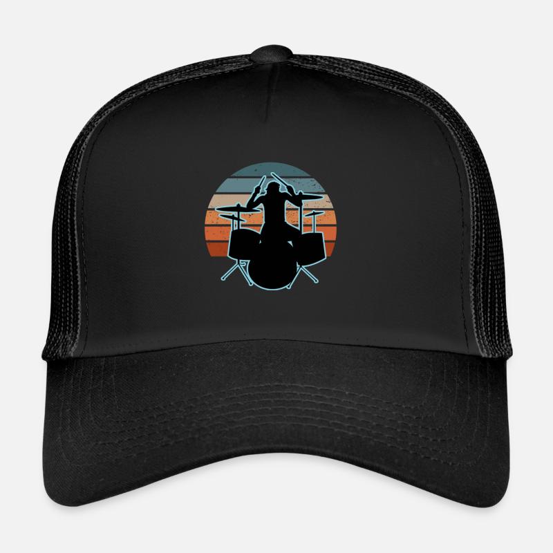 Drummer and drums Trucker Cap