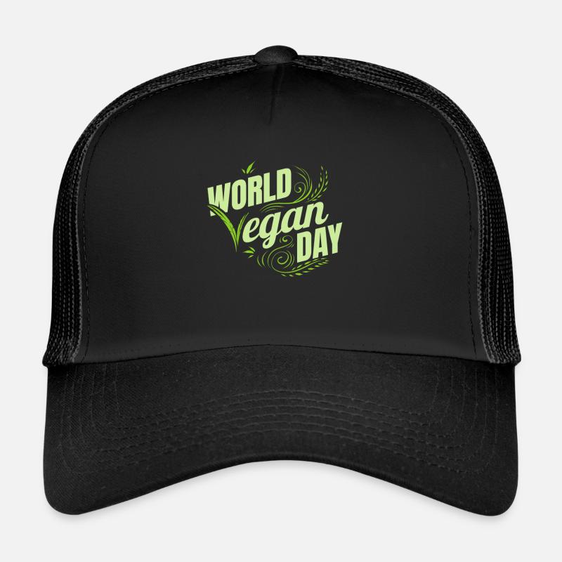 Logo de la Journée mondiale du végétalien vert, Go Vegan Casquette trucker 