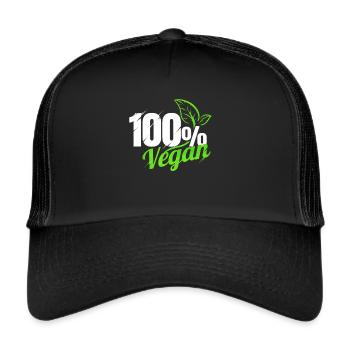 Vegetarian Logo For People Who Are 100 Per Cent - Trucker Cap - black/black - Front