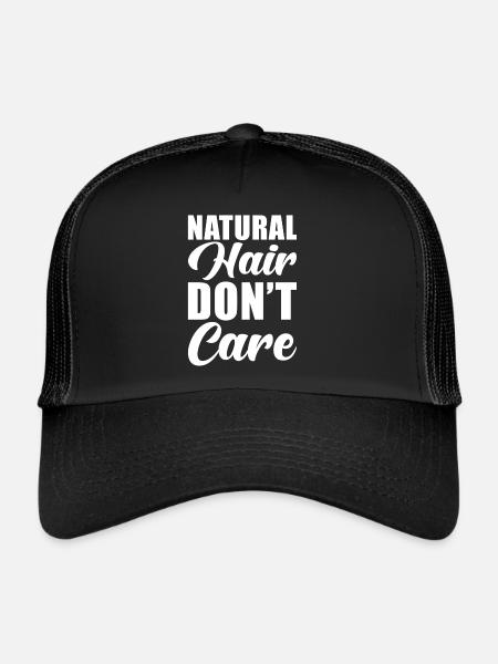 Cheveux naturels - Casquette trucker  - noir/noir - Devant