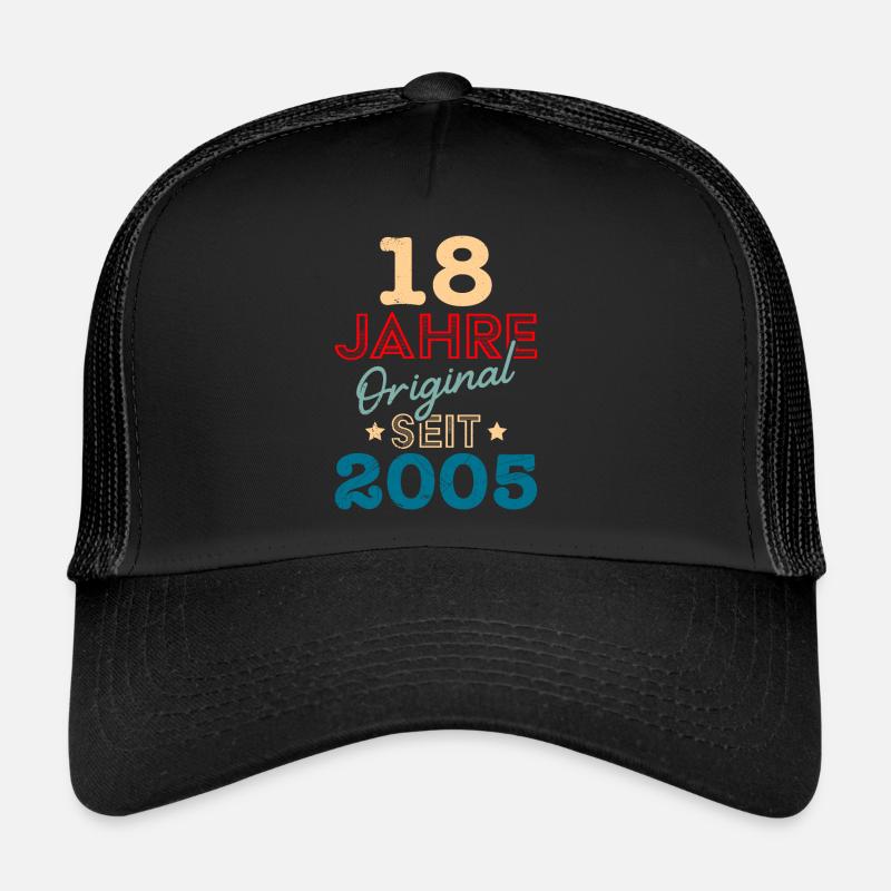18. Geburtstag 18 Jahre - Trucker Cap - Schwarz/Schwarz