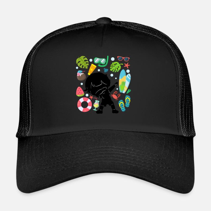 Silhouette Dabbing Boy Sommerzeit Strand Stil Trucker Cap