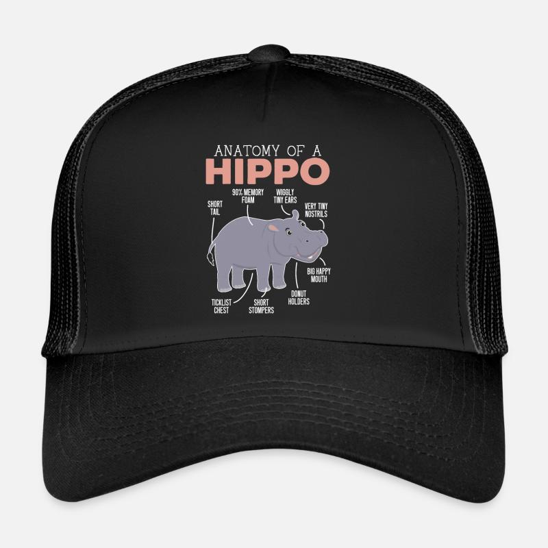 Anatomie eines Nilpferd-Tier-Nilpferd-Liebhabers Trucker Cap