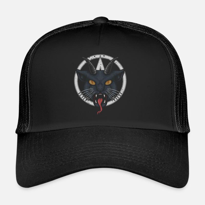 Chat à cornes démoniaque, effrayant Casquette trucker 