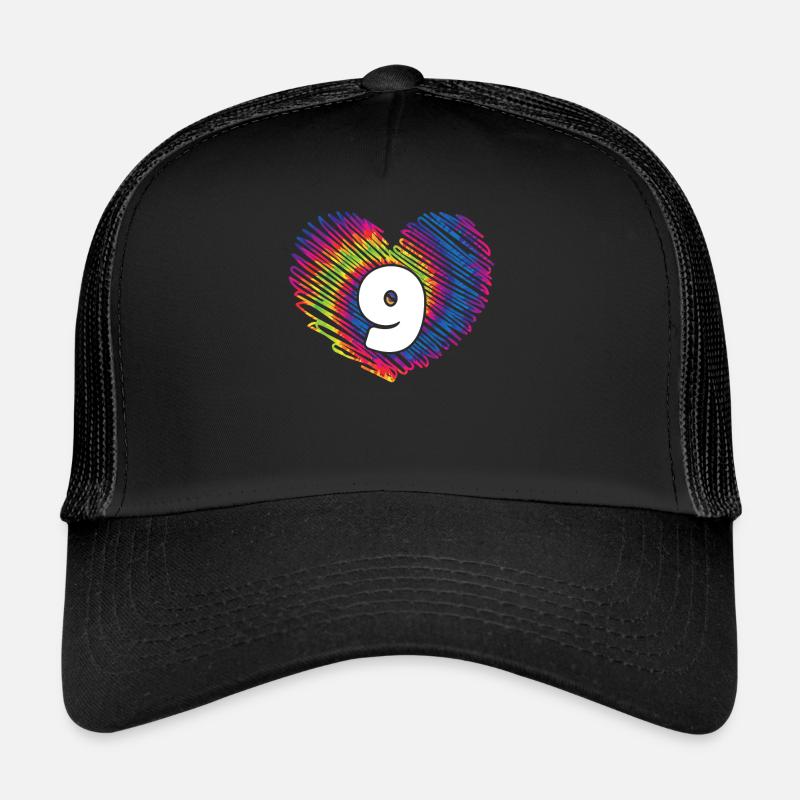 9. Geburtstag Herz Tie Dye | Tie Dye Themed Trucker Cap