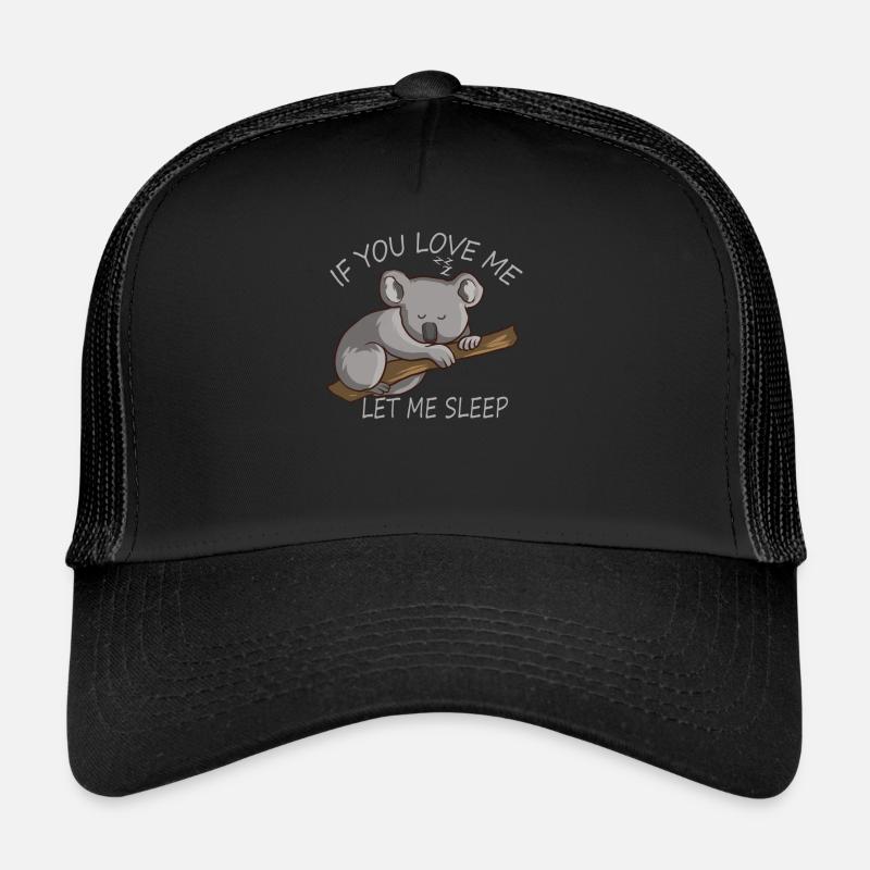 Si tu m’aimes, laisse-moi dormir Koala endormi - Casquette trucker - noir/noir