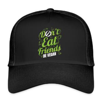 Ne mangez pas d’animaux d’amis - Soyez végétalien - Casquette trucker  - noir/noir - Devant