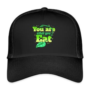 Vous êtes ce que vous mangez, les légumes végétariens deviennent végétaliens - Casquette trucker  - noir/noir - Devant