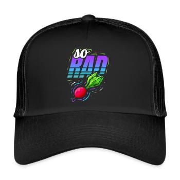 So Rad - Vegetarian Radish - Go Vegan - Trucker Cap - Schwarz/Schwarz - Vorne