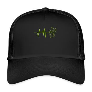 Green Heartbeat se termine dans les plantes - Vegetarism - Go - Casquette trucker  - noir/noir - Devant