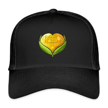 Corn On the Cob In Heart Shape - Vegetarian - Go - Trucker Cap - black/black - Front