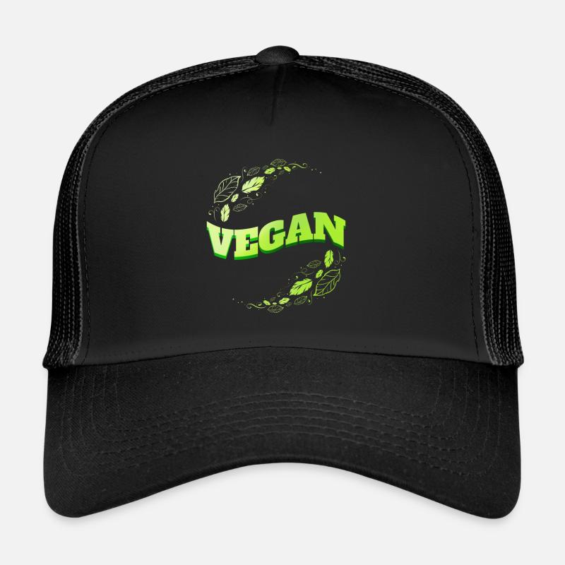 Logo Green Leaves - Devenez végétalien Casquette trucker 