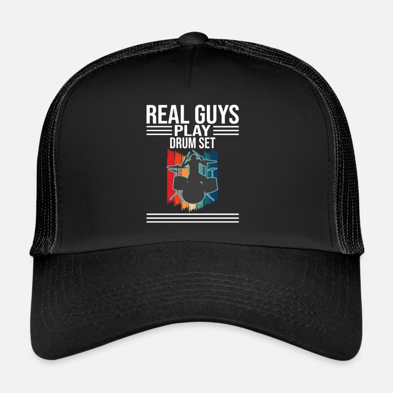 Real Guys Play Drum Set Drummer Trucker Cap