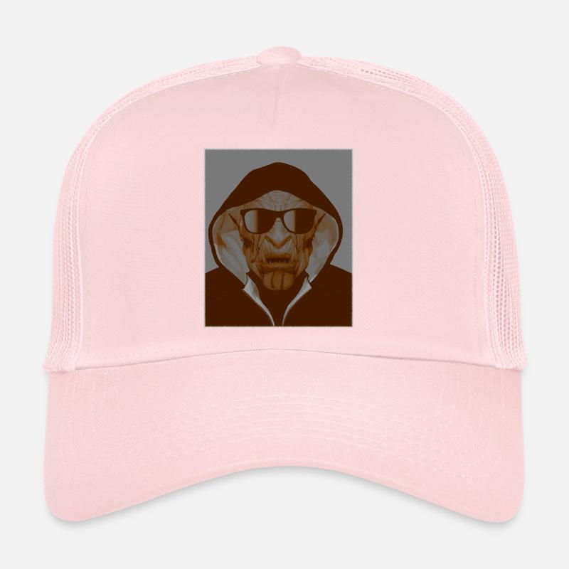 Ghetto Orc avec lunettes de soleil et capuche Casquette trucker 