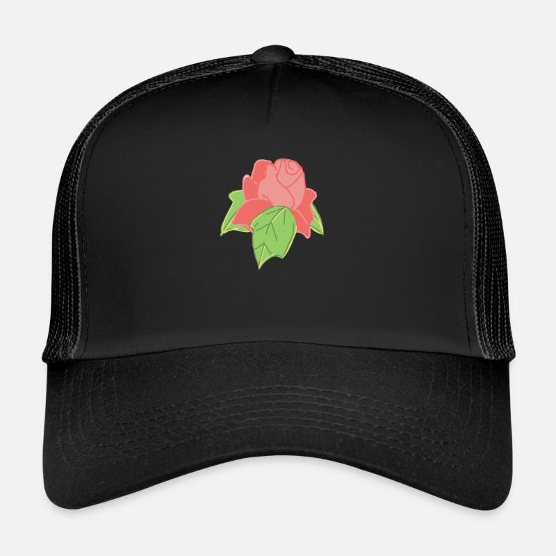 Rose Rote Rose Handgezeichnet Trucker Cap