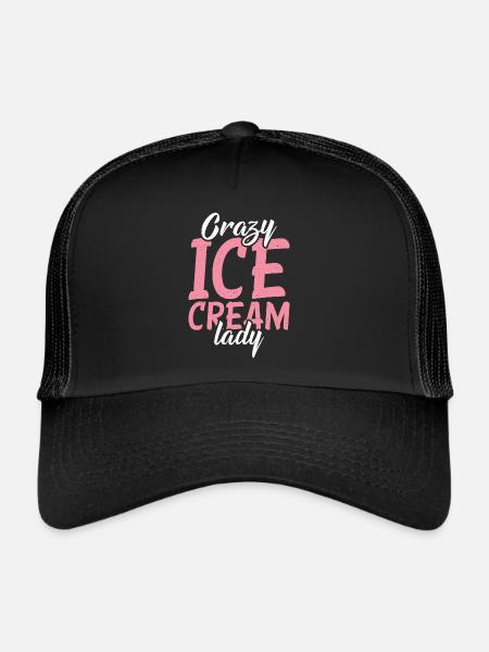 Cadeaux pour amateurs de crème glacée - Casquette trucker  - noir/noir - Devant