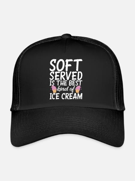 Cadeaux pour amateurs de crème glacée - Casquette trucker  - noir/noir - Devant