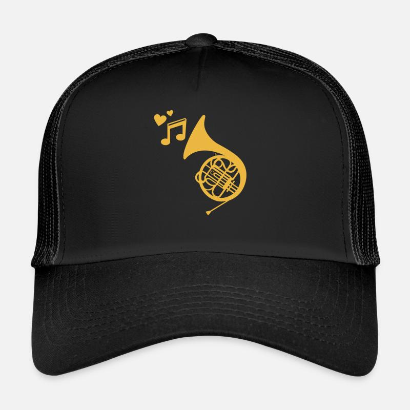 Waldhorn Musiker - Trucker Cap - Schwarz/Schwarz