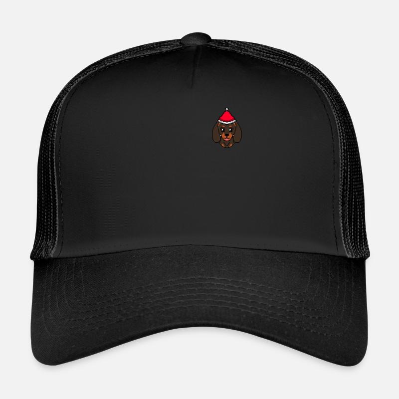 Dachshund Pixelated Christmas Dog Funny Trucker Cap