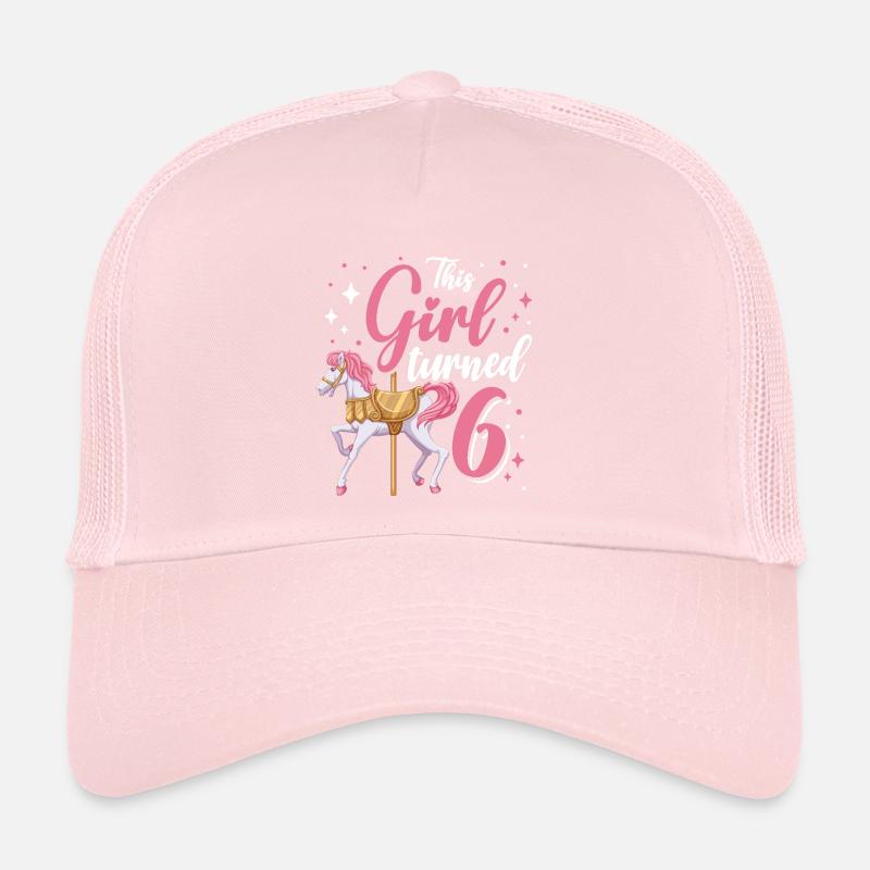 Karussell-geburtstagsfeier Dieses Mädchen Wurde 6 Trucker Cap