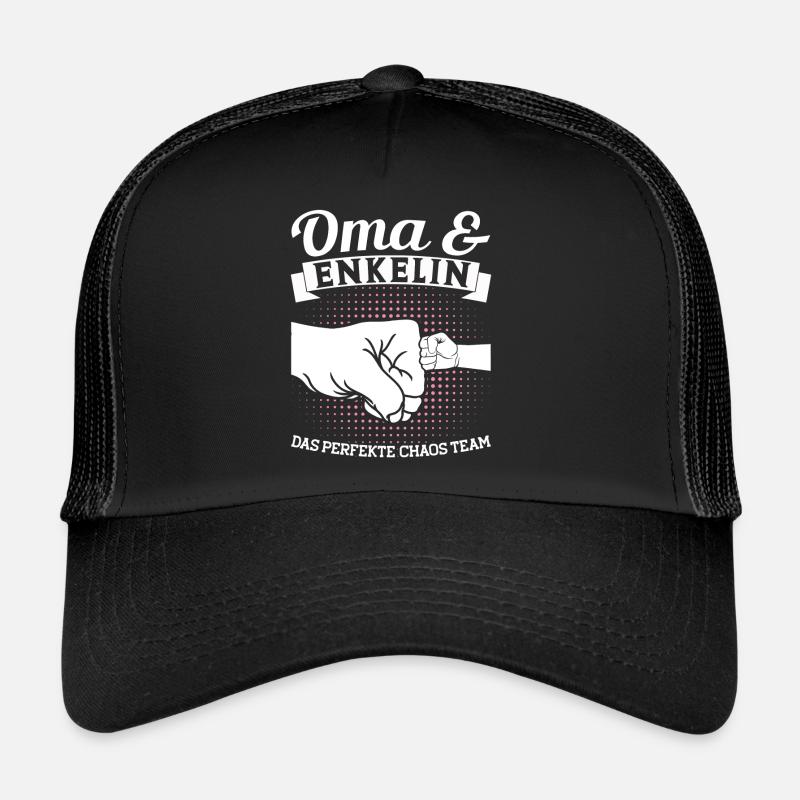 Oma & Enkelin Familie Großmutter Geschenk - Trucker Cap - Schwarz/Schwarz