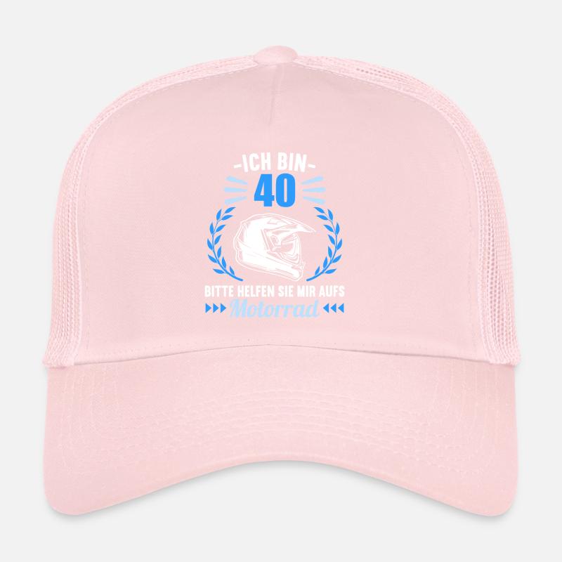 Ich bin 40 bitte helfen auf Motorrad 40 Geburtstag Trucker Cap