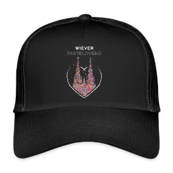 Weiberfasnacht Fastelovend Karneval Konfetti - Trucker Cap - Schwarz/Schwarz - Vorne