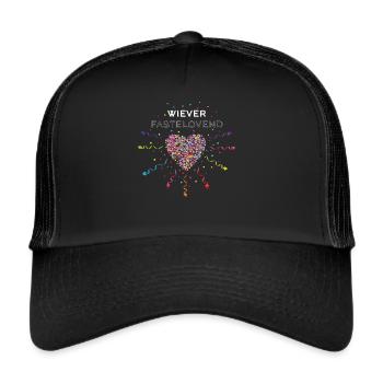Karneval Fasching Konfetti Luftschlage Fastelovend - Trucker Cap - Schwarz/Schwarz - Vorne