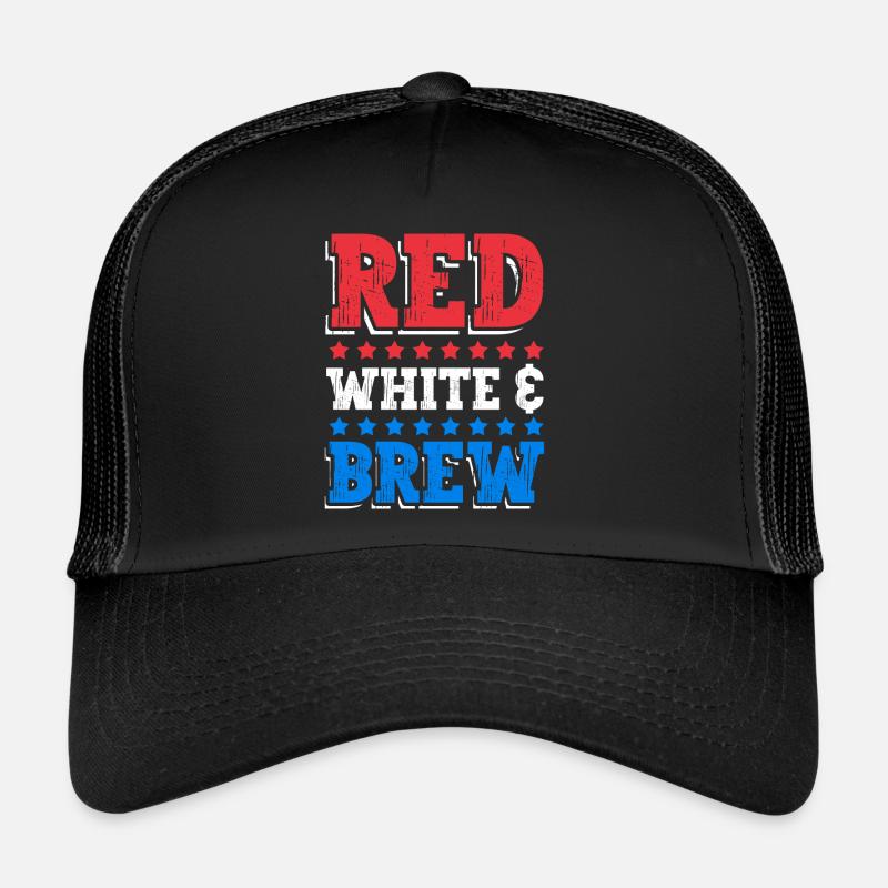 Boisson rouge blanche et brune 4 juillet Casquette trucker 