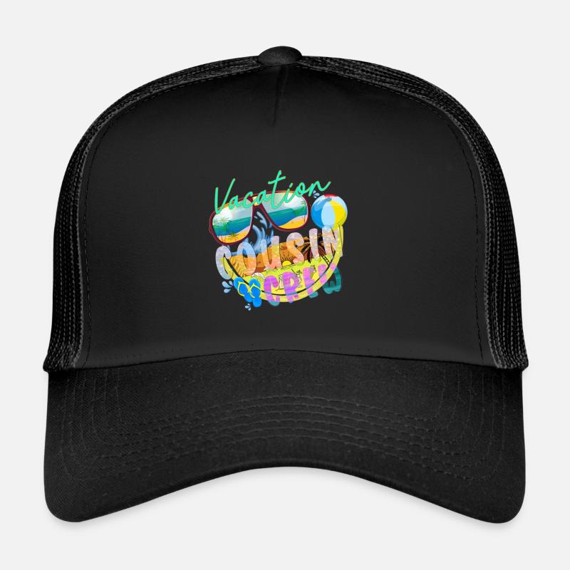 Summer Beach Vacation Trip Cousin Crew Lunettes de soleil Casquette trucker 