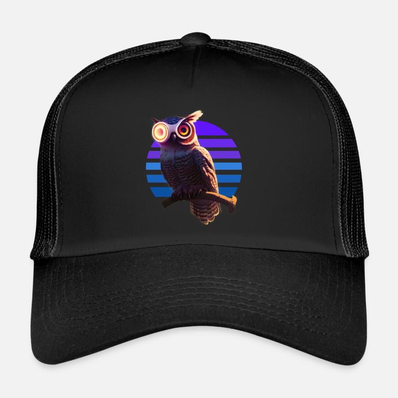 Robot Owl Hybrid Being Trucker Cap