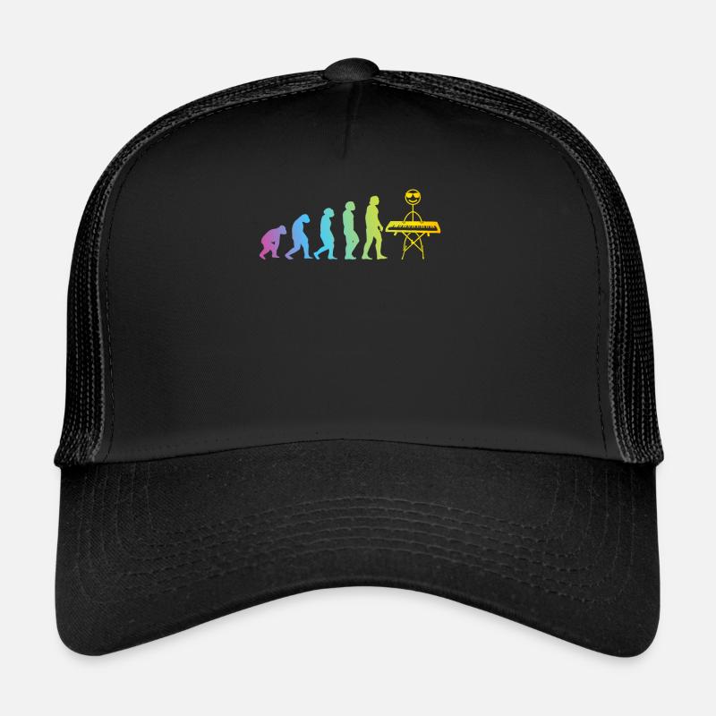 Pianiste Evolution Stick Figure Clavier Piano Funn Casquette trucker 