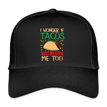 Mexikanisches Essen Taco - Trucker Cap - Schwarz/Schwarz - Vorne