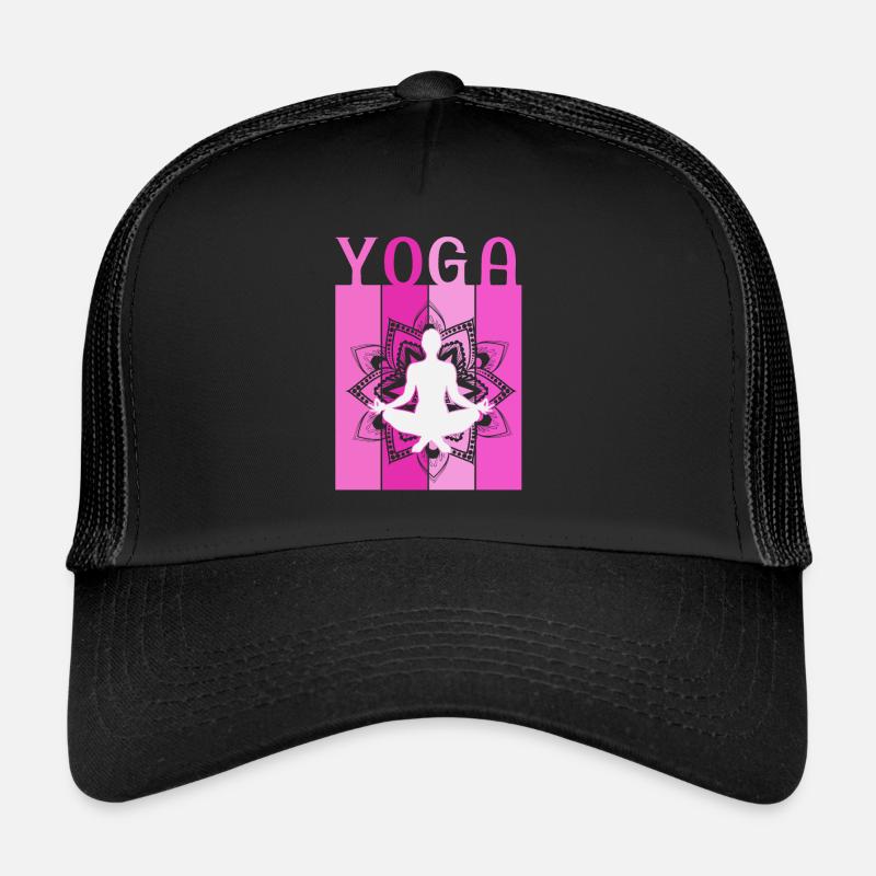Yoga méditant la fleur de lotus rétro Casquette trucker 