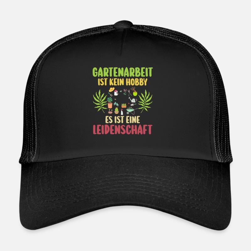 Gartenarbeit Garten Gärtner Geschenk - Trucker Cap - Schwarz/Schwarz