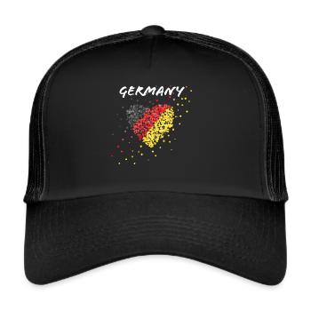 German Flag Flag Fan Block Germany - Trucker Cap - black/black - Front