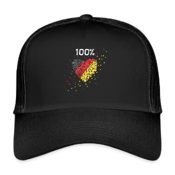 Allemagne Flag Football Fan Allemagne Fan - Casquette trucker  - noir/noir - Devant