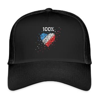 French flag France France fan French - Trucker Cap - black/black - Front