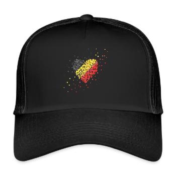 Belgique drapeau Belgique Supporters belges - Casquette trucker  - noir/noir - Devant