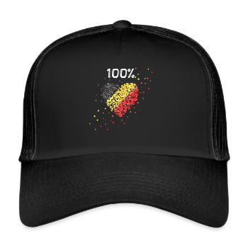 Belgique drapeau Belgique Belgique Drapeau Belgique fan - Casquette trucker  - noir/noir - Devant