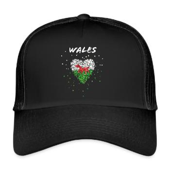 Pays de Galles Drapeau du Pays de Galles Drapeau du Pays de Galles Drapeau du Pays de Galles - Casquette trucker  - noir/noir - Devant